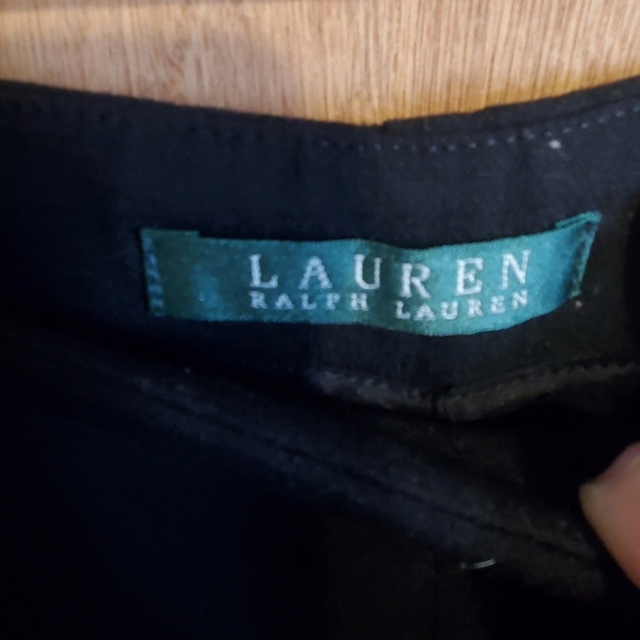 Lauren Ralph Lauren Sz 8. Black Pull On Trouser Pants. Side Zip. Wool - Picture 2 of 5